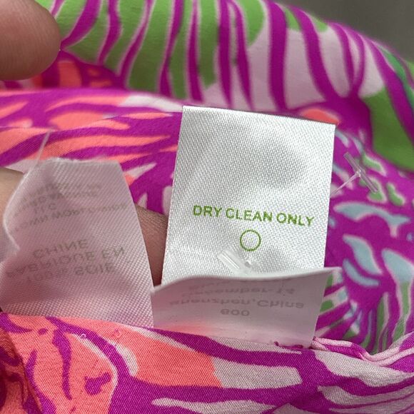 Lilly Pulitzer Womens XXS Elsa Worth It 100% Silk Floral Pink Blouse Top - Picture 7 of 10